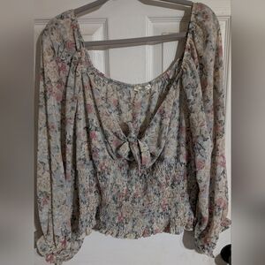 Wild Jasmine Floral Print Women's Plus Size Top 3x 0084